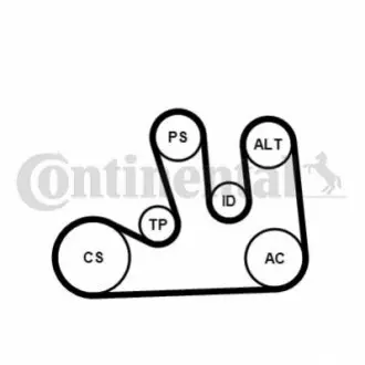 Комплект (ремень+ролики+насос) CONTINENTAL Contitech 5PK1750WP1