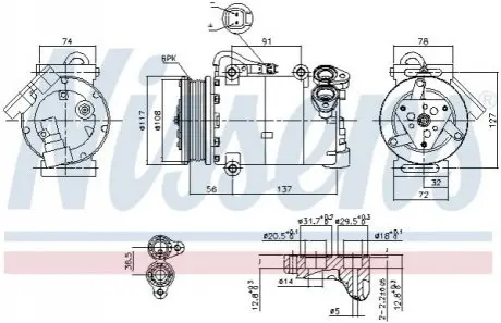 Компрессор, кондиционер NISSENS 890040