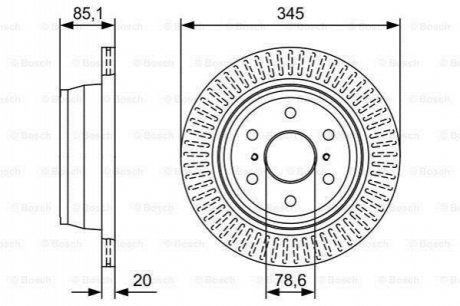 Диск торм. зад. CADILAC ESCALLADE 06- BOSCH 0986479W32