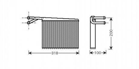 Радиатор отопления MERCEDES-BENZ SPRINTER SERIES B901/B902 (1995) SPRINTER 208D 2.3 STARLINE MSA6372 (фото 1)