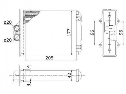Радиатор отопления SAAB 9-5 ESTATE (YS3E) 2.3 STARLINE OL6217