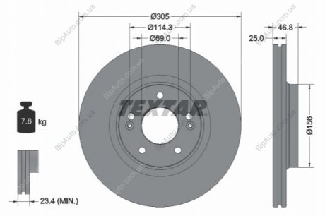 Диск тормозной TEXTAR 92292205