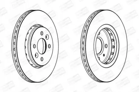 Гальмівний диск передній Renault Captur I, Clio V, Dokker, Kangoo, Lodgy, Megane I, II, Scenic I, Tw CHAMPION 562959CH