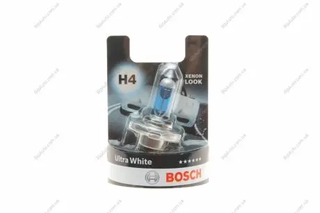 Лампочка H4 Ultra White (упаковка-блістер, 1 шт, 12В, 60/55Вт, тип гнізда: P43T) BOSCH 1 987 301 152