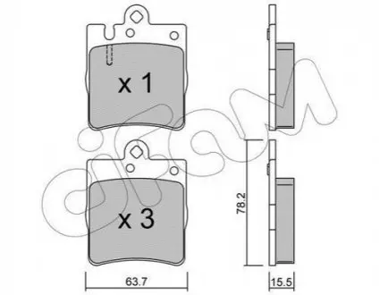 Гальмівні колодки зад. MB C/E-клас (W202/210) (ATE)/(W211) 4Matic CIFAM 822-344-0