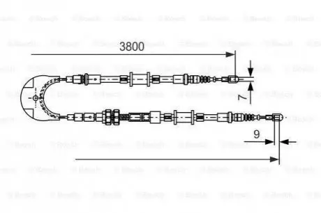 FORD трос ручного гальма задн. Scorpio 96- BOSCH 1987477731