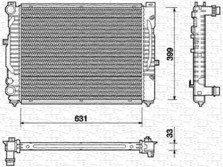 Радіатор AUDI A4 1.6-1.8 20V-1.9 DI/TDI [350213712000] MAGNETI MARELLI BM712