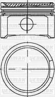 Поршень с кольцами і пальцем (размер отв. 81.01 / STD) VW 1.8T 20V (4цл.) (AMB, APP, ARX, ARY, AUM, AUM, AUQ, AVJ, AWM, AWP, …) Yenmak 31-04299-000