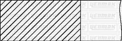 Комплект поршневих кілець (79,00/STD) (1,2/1,5/3,0) OPEL ASTRA F/G 1.6 (4цил.) (C 1.6 NZ, X 16 SZ, X 16 SZR) Yenmak 91-09803-000