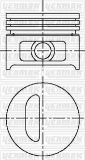 Поршень с кольцами і пальцем (размер отв. 75.8 / STD) RENAULT Clio, 1,2 -98 (4ц.) (E5F A 710 / E7F 708) Yenmak 31-03914-000