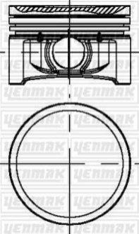 Поршень с кольцами і пальцем (размер отв. 69.00/ STD) RENAULT Clio, Logan, 1,2 (D4F 740-728-730 75PS) Yenmak 31-04184-000