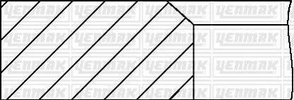 OPEL Комплект поршневих кілець (76,00/ +1,00) (1,5/1,5/4,0) Kadett D/E, Ascona, 1.3 (C 1,3 N, 1,3 S) Yenmak 91-09801-100 (фото 1)