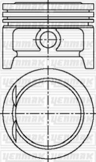 Поршень с кольцами і пальцем (размер отв. 77.60/STD) OPEL Astra F/G, Corsa, 1,4 (X 1,4 XE, NC,NE,NZ) Yenmak 31-03808-000