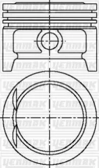 Поршень с кольцами і пальцем (размер отв. 77.60/STD) OPEL Astra F/G, Corsa, 1,4 (X 1,4 XE, NC,NE,NZ) Yenmak 31-03808-000