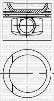 Поршень с кольцами і пальцем (размер отв. 81.01 / STD) VW T4 2.0, 2.5 (4/5 цл.) (AAC / AAF / AEU) Yenmak 31-04328-000 (фото 1)