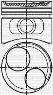 OPEL Поршень с кольцами і пальцем (размер отв. 75 / STD) Kadett D/E, Ascona, 1.3 (C 1,3 N, 1,3 S) Yenmak 31-03801-000