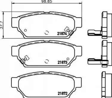 Колодки тормозные дисковые задние Mitsubishi Carisma, Colt IV, Lancer 1.6, 1.8 (95-06) Nisshinbo NP3026