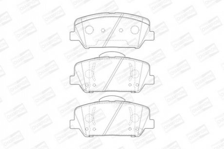 Колодки тормозные дисковые передние Kia Optima (10-), Ceed (15-)/Hyundai i30 (11-) CHAMPION 573447CH (фото 1)
