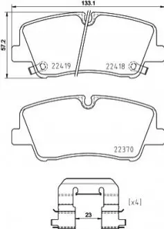 Колодки тормозные дисковые задние Strong Ceramic Hyundai H350 (15-) Nisshinbo NP6132SC (фото 1)