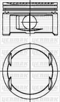 Поршень с кольцами і пальцем OPEL Omega B 2.6 (размер отв. 83.2 / STD) (Y 26 SE) Yenmak 31-03797-000