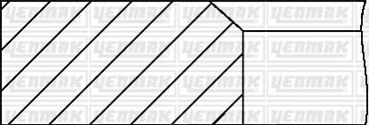 Комплект поршневих кілець VW 1.0, 1.3 (75.51/0.5) (1.75/2/3) Yenmak 91-09299-050