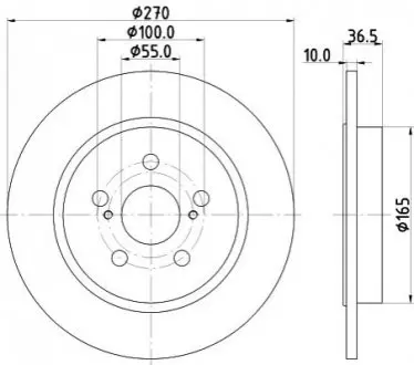 Диск тормозной задний Corolla (E15,E18) (06-) Nisshinbo ND1133K