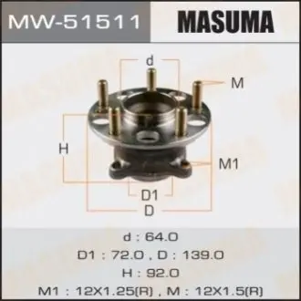 Фото 1 - ступица колеса MASUMA MW51511 Ступица колеса MASUMA MW51511 (фото 1)