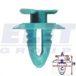 Кліпса обивки дв. (к-т:25 шт) размер:A = 12,7mm/B = 7,9mm/C = 18,2mm/d = 3,1mm/H = 20,7mm ELIT R 11002