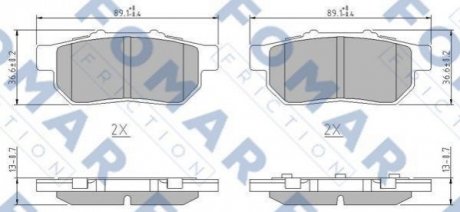 Колодки тормозные дисковые (комплект 4 шт.)) FOMAR FO 902681