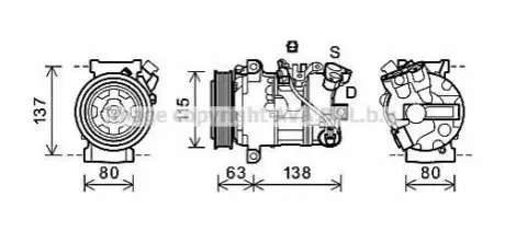 Компрессор кондиционера RENAULT MEGANE/ SCENIC (2009) (выр-во AVA) AVA COOLING RTAK491