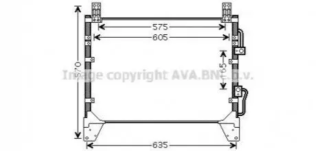 Конденсатор кондиціонера SSANGYONG REXTON (2002) 2.7 (AVA) AVA COOLING DW5142