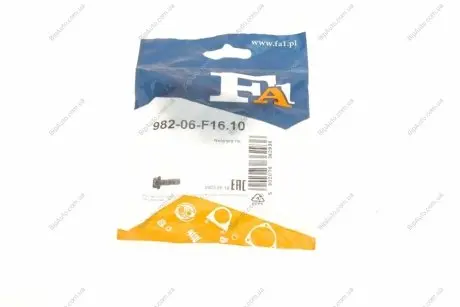 Болт системи випуска Audi/BMW/Fiat/Honda/Hyundai/Iveco/Kia/MB/VW (M6x1.00x16) (к-кт 10шт) FA1 Fischer Automotive One (FA1) 982-06-F16.10 (фото 1)