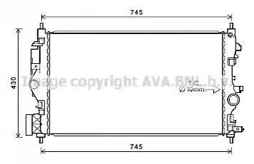 Радіатор, Система охолодження двигуна AVA AVA COOLING OL2683
