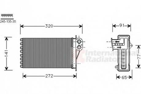 Радіатор пічки Peugeot 206 1.1-2.0 00- Van Wezel 40006356