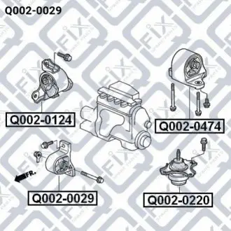 Фото 1 - подушка двигуна передня акпп Q-FIX Q0020029 Подушка двигуна передня акпп Q-FIX Q0020029 (фото 1)
