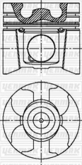 Поршень с кольцами і пальцем (размер отв. 89,00/ STD) Renault MASTER 2.5dCi 03- (4цил.) (G9U 720/724/730/750/754 115PS) Yenmak 31-04159-000