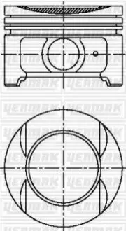 Поршень з кільцями і пальцем (размер отв. 83 / STD) CITROEN Xsantia/Xsara 1.8i, PEUGEOT 306/406 1,8і (XU7 JP 4, LFY) Yenmak 31-04924-000