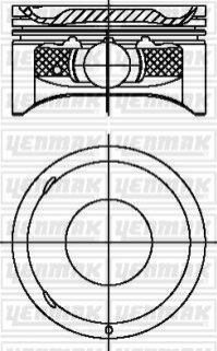 Поршень с кольцами і пальцем CHEVROLET Captiva 2.4 (4цл.) (87,50 /STD) (Z24XE, 2,4 L 140 PS DOCH 16 Valve) Yenmak 31-04232-000