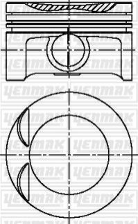 Поршень с кольцами і пальцем (размер отв. 81,60 / STD) Opel ASTRA 1.8 (4 цл.) (C 18 XE / C 18 XEL / X 18 XE) Yenmak 31-04223-000 (фото 1)
