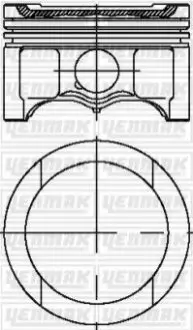 Поршень с кольцами і пальцем (размер отв. 81.01/STD) VW Caddy 1.6 Golf V/VI 1.6 (4ц.) (BFQ) бензин Yenmak 31-04316-000