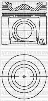 Поршень с кольцами і пальцем FIAT DUCATO 2.3 JTD 11- (размер отв. 88 / STD) (F1AE3481E) Yenmak 31-04979-000