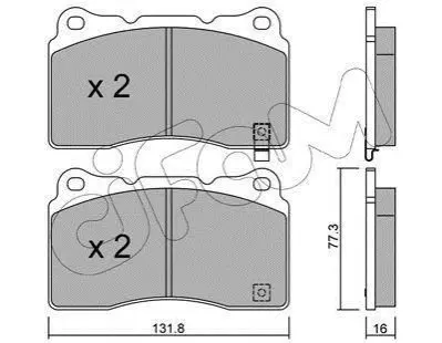 MITSUBISHI гальмівні колодки передн. Lancer V EVO 04 -, Subaru Impreza WRX 01-, RENAULT, FORD CIFAM 822-288-5