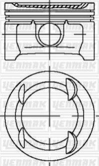Поршень с кольцами і пальцем CHEVRALET Aveo 1.4 (размер отв. 73.4 / STD) (A14XER) Yenmak 31-03913-000