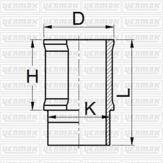 Робоча втулка циліндра CITROEN 1.4 (размер отв. 75 / STD)(205 GR-405-309-306) Yenmak 51-05873-000