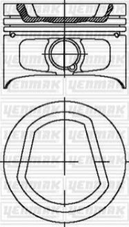 Поршень с кольцами і пальцем VW Polo 1.6i (размер отв. 76.51 / STD) (AEE-ALM) Yenmak 31-04321-000