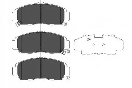 PARTS HONDA Гальмівні колодки передн.Civic 06-,FR-V, Legend 05- Stream 01- PARTS KAVO KBP-2052