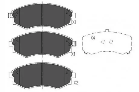 PARTS гальмівні колодки перед. HYUNDAI Lantra, Sonata KIA Magentis 00- PARTS KAVO KBP-7504