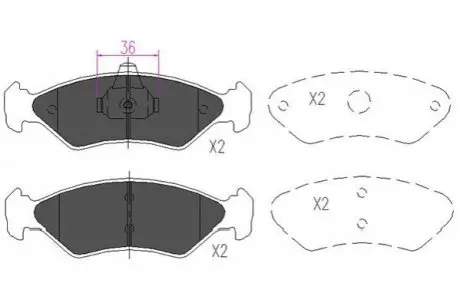 PARTS FORD Гальмівні колодки передн. Fiesta IV,V,фургон 95-,Mazda 121 PARTS KAVO KBP-4533