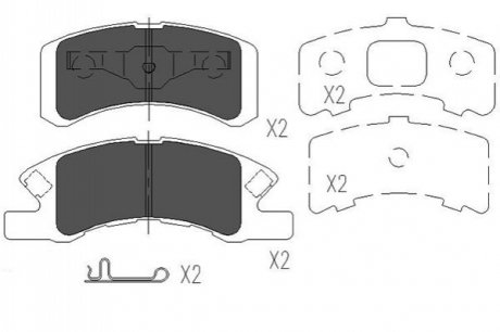 Колодки гальмівні (передні) Daihatsu Cuore 1.0 03-/Mitsubishi Mirage 1.0/1.2 12- PARTS KAVO KBP-1511 (фото 1)