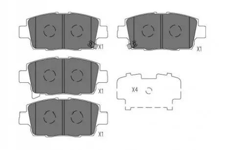 PARTS TOYOTA Гальмівні колодки передн. YARIS VERSO 1.3 02-05 PARTS KAVO KBP-9134
